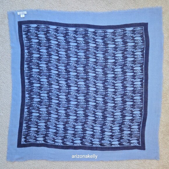 Carolina Amato Wool Silk Square Lightweight Feather Scarf Bird - Picture 4 of 13